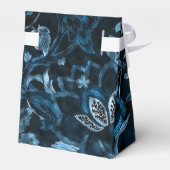 Monogram Blauwgroen  Floral Tent Favor Box Bedankdoosjes (Achterkant)