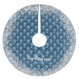 Monogram Blauwgroen getufte diamanten zilveren gli Kerstboom Rok