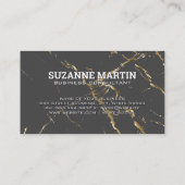 Monogram | Blauwgroen Goud Marmer Visitekaartje (Achterkant)