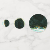 Monogram blauwgroen groen en goudgedag marmer Wedd Confetti (Achterkanten)