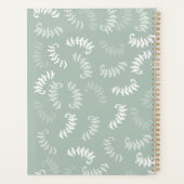 Monogram blauwgroen groene botanische bladeren planner (Achterkant)