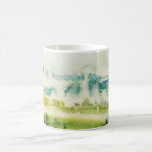 Monogram Blauwgroen Groene Waterverf Koffiemok (Center)