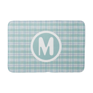 Monogram Blauwgroen land Plaid Baby Nursery Badmat