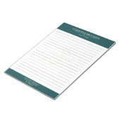 Monogram Blauwgroen Modern Elegant voering Notitieblok (Schuin)