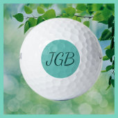 Monogram Blauwgroen of kies uw kleurenachtergrond Golfballen