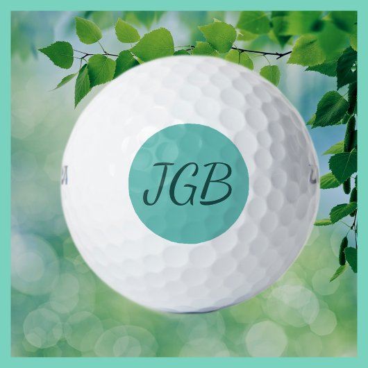 Monogram Blauwgroen of kies uw kleurenachtergrond Golfballen