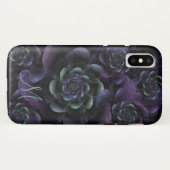 Monogram Blauwgroen Paars Lavender Black Floral Case-Mate iPhone Case (Achterkant (horizontaal))