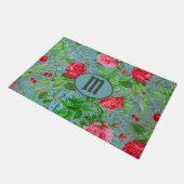 Monogram Blauwgroen Paris Waterverf Flowers Deurkl Deurmat (Schuin)