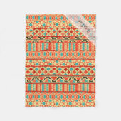 Monogram Blauwgroen Roze Abstract Tribal Print Pat Fleece Deken (Voorkant)