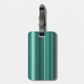 Monogram blauwgroen strepen bagagelabel (Achterkant verticaal)