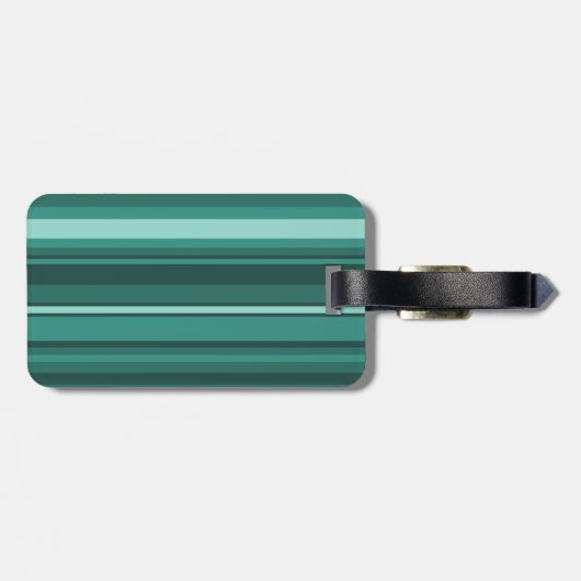 Monogram blauwgroen strepen bagagelabel (Achterkant horizontaal)