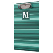 Monogram blauwgroen strepen klembord (Links)