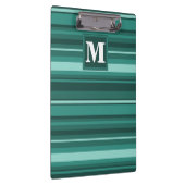 Monogram blauwgroen strepen klembord (Rechts)