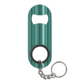 Monogram blauwgroen strepen sleutelhanger flessenopener (Achterkant)