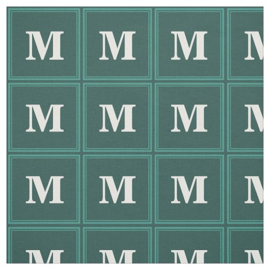 Monogram blauwgroen strepen stof (Swatch)