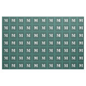 Monogram blauwgroen strepen stof (Fat Quarter)