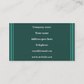Monogram blauwgroen strepen visitekaartje (Achterkant)