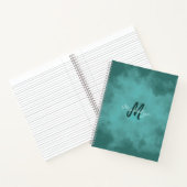 Monogram Blauwgroen Waterverf Splash Spiral Notiti Notitieboek (Binnen)
