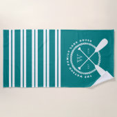 Monogram blauwgroen White Nautical Lake House Strandlaken (Voorkant)