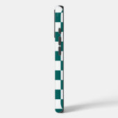 Monogram Blauwgroen wit geruit patroon Case-Mate iPhone Case (Achterkant / Links)