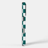 Monogram Blauwgroen wit geruit patroon Case-Mate iPhone Case (Achterkant / Rechts)