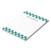 Monogram Blauwgroen Witte Cute Chic Polka Dot Patr Notitieblok (Linkerzijde)