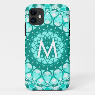 Monogram Blauwgroen Witte Loopy Kaleidoscope iPhon Case-Mate iPhone Case