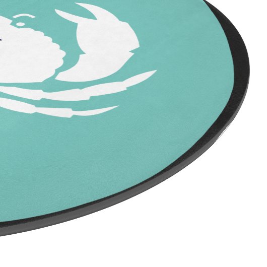 Monogram Blauwgroen witte marineblauw krab Nautica Snijplank (Hoek)