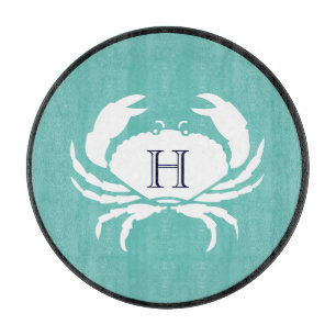Monogram Blauwgroen witte marineblauw krab Nautica Snijplank