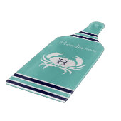 Monogram Blauwgroen witte marineblauw krab Snijplank (Hoek)