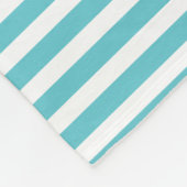 Monogram Blauwgroen Witte Stripes en Navy Blue Fleece Deken (Hoek)