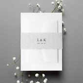 Monogram Bleek grijs wijnpatroon Uitnodigingen Wikkel