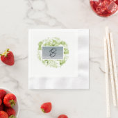 Monogram Bleekgroene Krans Papieren Servetten (Insitu)