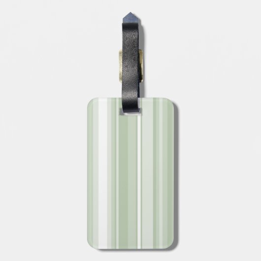 Monogram bleke groene strepen bagagelabel (Achterkant verticaal)