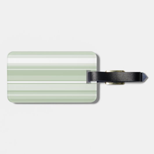 Monogram bleke groene strepen bagagelabel (Achterkant horizontaal)