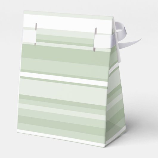 Monogram bleke groene strepen bedankdoosjes (Achterkant)
