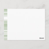 Monogram bleke groene strepen briefkaart (Achterkant)