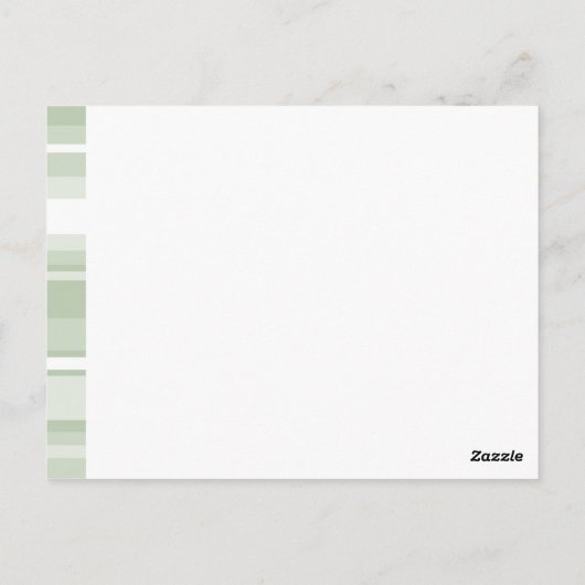 Monogram bleke groene strepen briefkaart (Achterkant)