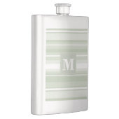Monogram bleke groene strepen heupfles (Rechts)