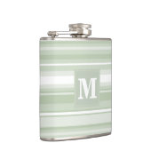 Monogram bleke groene strepen heupfles (Rechts)