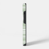Monogram bleke groene strepen iPhone hoesje (Linkerkant)