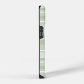 Monogram bleke groene strepen iPhone hoesje (Rechterkant)