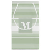 Monogram bleke groene strepen klein cadeauzakje (Achterkant)