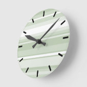 Monogram bleke groene strepen ronde klok (Hoek)