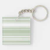 Monogram bleke groene strepen sleutelhanger (Achterkant)