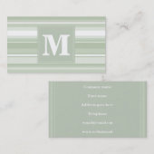 Monogram bleke groene strepen visitekaartje (Voorkant / Achterkant)
