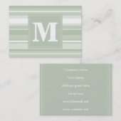 Monogram bleke groene strepen visitekaartje (Voorkant / Achterkant)