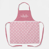 Monogram Bleke roze en witte pooldots Schort (Voorkant)