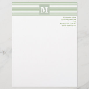 Monogram bleke strepen letterhead briefhoofd sjabloon