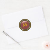 Monogram Bling Bling Ronde Sticker (Envelop)